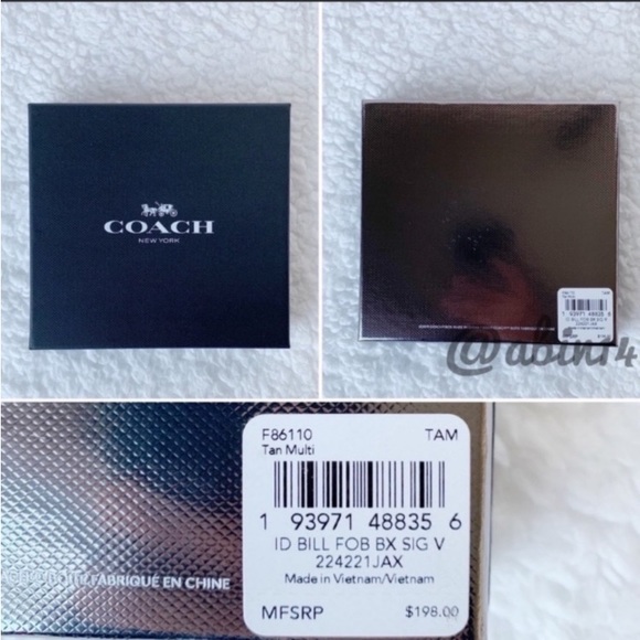 New Coach ID Billfold Wallet in Signature Leather Canvas with Key Fob Gift Box - Picture 7 of 8